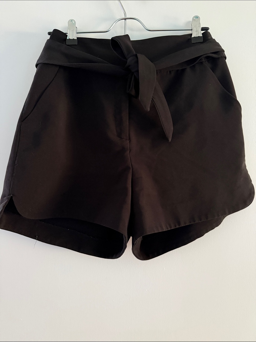 Dynamite Black High-Waist Tie-Front Women's Shorts